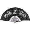 OUKENS Ventaglio Pieghevole, ventaglio Cinese in Acciaio Inossidabile Kung Fu Tai Chi Ventilatore Portatile Ventilatore Artigianale Ventilatore Pieghevole Ventaglio da Ballo(Nero)