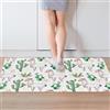 Mularoka Tappetino da cucina con foglie di cactus in alpaca, antiscivolo, assorbente, lavabile, tappetino per interni, per la parte anteriore del lavandino, bagno, ingresso, 52,6 x 77,7 cm