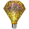 OUJIAHUI 3D fuochi d'artificio lampadina LED luce retro lampadina, LED lampadina E27 AC 85-220V 4W G95 retro Edison stella lampadina decorazione di Natale (Diamante 1)