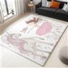 Generic Tappeto 140 X 200 Cm Unicorno Ballerino Dei Cartoni Animati, Tappeto In Flanella Pelo Corto Morbido - Lavabile In Lavatrice, Antiscivolo, Facile Da Pulire - Per Salotto, Camera Da Letto - Rosa Oro