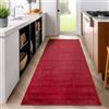 SIMPEX Passatoia 80x250 cm Rosso, tappeto lungo a pelo corto, design essenziale, tonalità vivace, fondo antiscivolo e pulizia rapida per passaggi