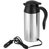 Fyearfly Bollitore per auto da 750ml 24V, bollitore da viaggio, Auto Camion Scaldabagno Elettrico Portatile Acciaio Inossidabile Bollitori accendisigari da viaggio, riscaldamento rapido, per auto