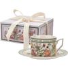 usefulbeauty Set da tè e piattini, da caffè con piattino | da caffè floreale 240 ml - da caffè con piattini, set di tazze e piattini, design e creativo