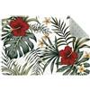 Generic Zerbino per interni con ibisco Plumeria, motivo floreale e foglie, antiscivolo, assorbente, per interni, ingresso, lavabile in lavatrice, 90 x 60 cm