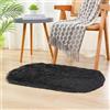 Hearda Tappeto Ovale Salotto Pelo Lungo Shaggy, Tappeto Peloso per Camera da Letto Morbido e Soffice Tappetino Peloso Pelo Lungo Moderno con Fondo Antiscivolo (Grigio scuro A,80x160cm)