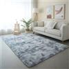 Hearda Tappeto Salotto Pelo Lungo Shaggy, Tappeto Peloso per Camera da Letto Morbido e Soffice Tie Dye Tappetino Peloso Pelo Lungo Moderno con Fondo Antiscivolo (Grigio chiaro C,120x180cm)