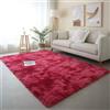 Hearda Tappeto Salotto Pelo Lungo Shaggy, Tappeto Peloso per Camera da Letto Morbido e Soffice Tie Dye Tappetino Peloso Pelo Lungo Moderno con Fondo Antiscivolo (Borgogna C,120x180cm)