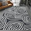 Generic Antiscivolo Tappeto Salotto Astratto Linee Disegnate A Mano Arte Digitale Tema, Flanella Lavabile in Lavatrice Tappeti per Soggiorno e Camera da Letto 100 x 150 cm, Grigio Scuro Morbido Scendiletto