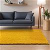 Interiyou Tappeto salotto a pelo alto Sofia - 133x190 cm Giallo - Soffice e monocromatico - Lavabile e antiscivolo - Lungo morbido