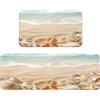 Ginfult Set di 2 tappeti da cucina con oceano, mare, spiaggia, stelle marine, conchiglie, antiscivolo, assorbenti, per camera da letto, bagno, ufficio