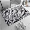 FWJZDSP Tappeti da bagno Tappetino da bagno antiscivolo con texture zebrata Bianco e nero 24 x 16 pollici Tappetino da doccia lavabile Tappeto runner per bagno Vasca di casa Soggiorno