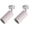 Jandei - Confezione da 2 faretti girevoli e regolabili per soffitto o parete. Orientabile Perfetto per cucina, camera da letto, soggiorno, lampadina GU10 non inclusa. (Bianco)