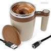 Gatphy Tazza auto-commovente USB, 400 ml, con indicatore di temperatura, agitatore automatico, misurazione intelligente della temperatura per caffè, latte, cioccolata calda (marrone)