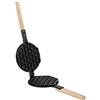 Royal Catering Piastra per Waffel Piastra di Ricambio RCWM-BWMP (Alluminio rivestito in teflon, Manici in legno termoresistenti)