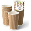 BIOZOYG Bicchieri di cartone 100 pezzi 400 ml / 8 oz, 80 mm - Bicchieri usa e getta per caffè - Bicchieri di cartone per bevande calde - Alternativa ai bicchieri di polistirolo, bicchieri di carta