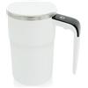 Whychstore Tazza da caffè in acciaio inox, 380 ml, portatile, ricaricabile, per miscelare caffè, latte, cioccolata calda, frullati proteici (bianco)