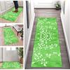 ZUZEKU Tappeto lungo per corridoio, cucina, corridoio, verde, antiscivolo, moderno, in poliestere, venduto al metro, personalizzabile, 80 x 160 cm