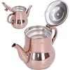 HERCHR Teiera in oro rosa, teiera in acciaio inossidabile con coperchio integrato e design antiscottatura per la casa, 500 ml
