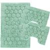 SaRani Set Tappeti Bagno Tris 3 Pezzi Doccia Bidet Water Foglia Colori (Verde chiaro)