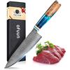 oFuun Coltello Cucina Professionale, coltello da chef Damasco coltelli da cucina professionali giapponese, Lama da 20CM,67 Strati Manico Ergonomico
