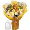 Oshhni Bouquet regalo di fiori all'uncinetto, fiori lavorati a maglia, artificiali, 35x27 cm, decorazione da tavolo per la migliore, fidanzata, Arancione
