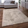 Paco Home Tappeto Salotto Moderno Soggiorno Pelo Lungo Tappeto Morbido Peloso Beige, Dimensione:140x200 cm