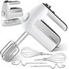 CHIDOLL Miscelatore manuale elettrico a 5 velocità, miscelatore portatile da 800 W con turbo per cottura e cottura, miscelatore da cucina con custodia e 5 accessori in acciaio inossidabile (2 fruste, 2 ganci