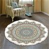 Tomifine Tappeto Bohémien, Motivo Mandala Rotondo Tessuto Tappeti con Nappe per Camera Letto, Corridoio, Soggiorno, Lavabile in Lavatrice (180cm,Verde Marrone)