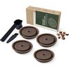 LVYXON Set di coperchi riutilizzabili in silicone, per capsule di caffè ricaricabili VertuoLine, con cucchiaio e pennello in plastica, coperchi sigillanti resistenti al calore per la conservazione del caffè