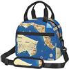 MYPIKY High Quality Collection Borsa termica per il pranzo con stampa della mappa della Grecia, borsa termica per il pranzo con cintura regolabile per adulti viaggi picnic