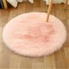 Tomifine Tappeto in Pelle di Agnello, Morbido e Peloso per Stanza da Letto o Soggiorno, Rosa, 60 cm