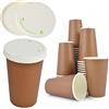 DUE ESSE S.N.C. DI SABATINI ALDO & C. PZ 50 BICCHIERI IN CARTONE AVANA DA 470 ML DIMENSIONI H 13,5 CM X 8,5 DIAMETRO + PZ 50 COPERCHI IN CARTA CON FORO IDEALI PER CAFFE, CIOCCOLATA E CAPPUCCINO