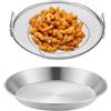 JPSDOWS Griglia di scarico 'olio per frittura, griglia di scarico 'olio per frittura,Rete di scarico per frittura in acciaio inossidabile con vassoio | Contenitori per snack, server per alimenti fritti, scola