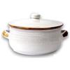 Fratelli Colì Colì Tegame in Terracotta con Coperchio, Artigianale, Bianco Terre Antiche, Diametro 24 cm
