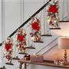 Morkite 2 Pezzi Corona per Scale di Natale con Ghirlanda Luminosa, Ghirlanda Luminosa per Scale, Camino, Decorazioni di Natale