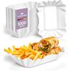 Inoverse 1000 Ciotole per Patatine Fritte, Piatti di Carta Bianca Usa e Getta, 14 x 9 x 3 cm, Ecologiche, Currywust, per Feste, KU51