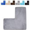 Generico Tappetino da Bagno Angolare a Forma di L, Morbido in Pile di Corallo/Peluche, Antiscivolo e Super Assorbente, Lavabile in Lavatrice, per Angolo Doccia, Vasca, Bagno e WC