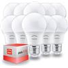 PEGASO - SET 10 LAMPADINE LED E27 A60 - ATTACCO E27-8W EQUIVALENTI A 55W - 650 LUMEN - 3000K LUCE BIANCA CALDA
