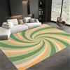 AAFUOO Tappeto da Soggiorno Geometrico a Ricciolo Astratto, Tappeto Medievale a Righe Semplici, Tappeto Moderno Morbido per Camera da Letto, Tappeti Antiscivolo, Verde Arancione 80x150 cm