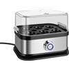 BRIEFNESS Fornello elettrico in acciaio inox, 350 W, per 6 uova, rende le uova morbide, medie e sode semplici, spegnimento automatico, parti lavabili in lavastoviglie