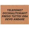 Social crazy Tappeto zerbino personalizzato - TELEFONO OCCHIALI CHIAVI - cocco naturale ideale per ingressi (COCCO NATURALE, 60X40 CM)