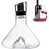 Uonguon Decanter per vino con aeratore, 1500 ml, caraffa per vino in, aeratore manuale con filtro in acciaio inossidabile, eleganti per gli amanti del vino, ideale per aerare il vino