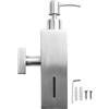 Besttoolifes Dispenser di sapone manuale quadrato in acciaio inox spazzolato a parete per bagno dell'hotel (argento)