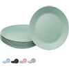 VIRSUS Set 6 Piatti Piani Colorati 958N, Diametro 23,5 cm, Infrangibili e Riutilizzabili, lavabili in lavastoviglie, 100% Riciclabili, Adatti per il microonde, BPA Free (Verde)