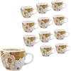 MA MAISON Tazzine da Caffè 80Ml - in Porcellana, Idea Regalo, Caffè Espresso, con Fiori, Momenti in Compagnia, Originale - (12PZ Lux)