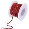 QUARKZMAN 10 Iarde 2mm Cristallo Strass Diamante Chiudi Catena Rifinitura Artiglio Coppa Catena per Cucito, Artigianato, Fai-da-Te Gioielli Matrimonio Decorazioni Rosso Gemme Rosso Base
