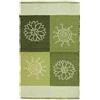 Pierre Tappeti Tappeto SUMMER VERDE disegno sole e fiori 100% cotone annodati a mano, passatoia stuoia cucina multiuso lavabile cm.55x280