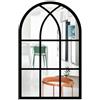 Gettimore Specchio da parete chic con finta finestra, perfetto per tocchi decorativi in qualsiasi spazio domestico (nero)