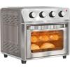 HOMCOM Mini forno a convezione 24 L 1600W 90-230℃ Forno ad aria calda con timer da 60 minuti, friggitrice ad aria calda con teglia e griglia, mini forno con illuminazione interna, argento