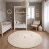 the carpet Elisa Kids Tappeto per la camera dei bambini, tappeto per bambini, tappeto da gioco, facile da pulire, resistente, Creme, 160 cm di diametro.